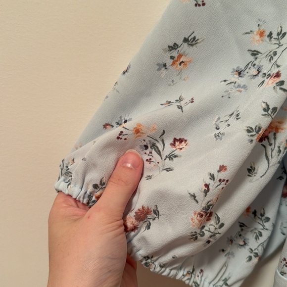 Abercrombie and Fitch floral corset style ruched puff sleeve top - Picture 4 of 6